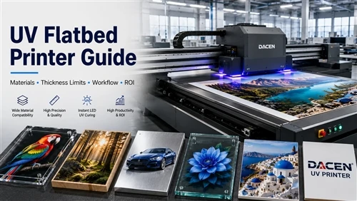 Panduan Printer Flatbed UV: Bahan, Batas Tebal, Alur Kerja & ROI